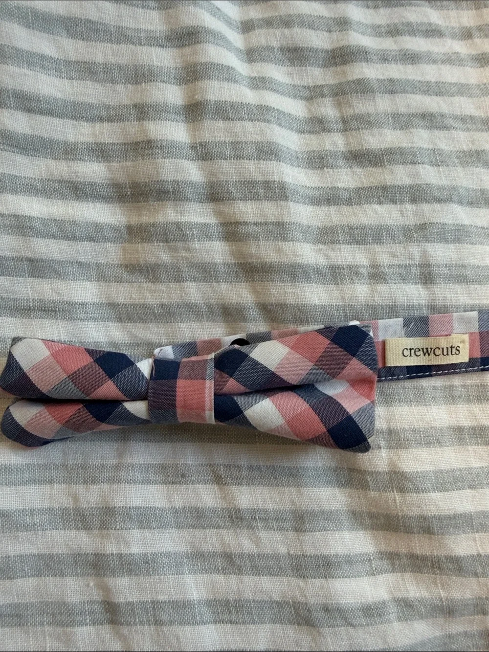 Crewcuts Navy Pink Plaid Bow Tie
